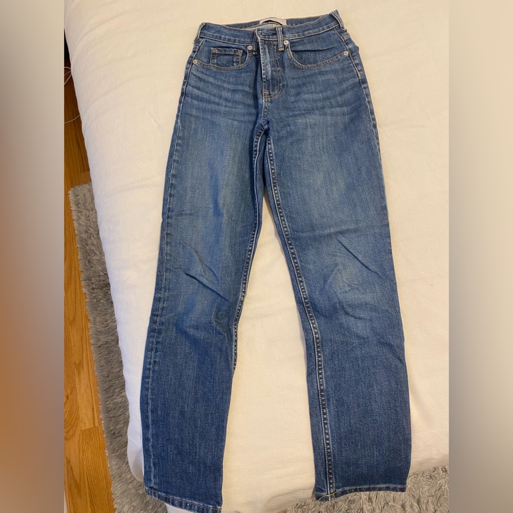 Everlane High Waisted Straight Leg Jeans